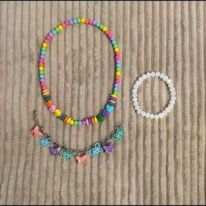 Y2K necklace and bracelet set